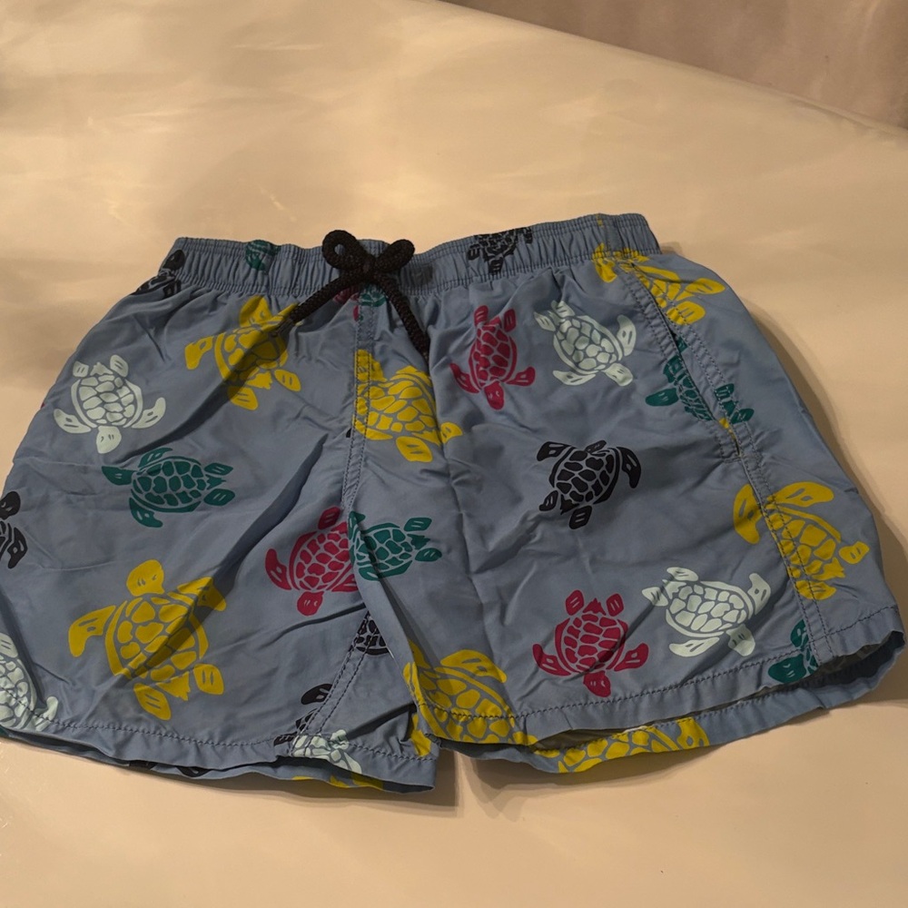 Vilebrequin Kids Swim Trunks - Blue with Multicolor Turtles